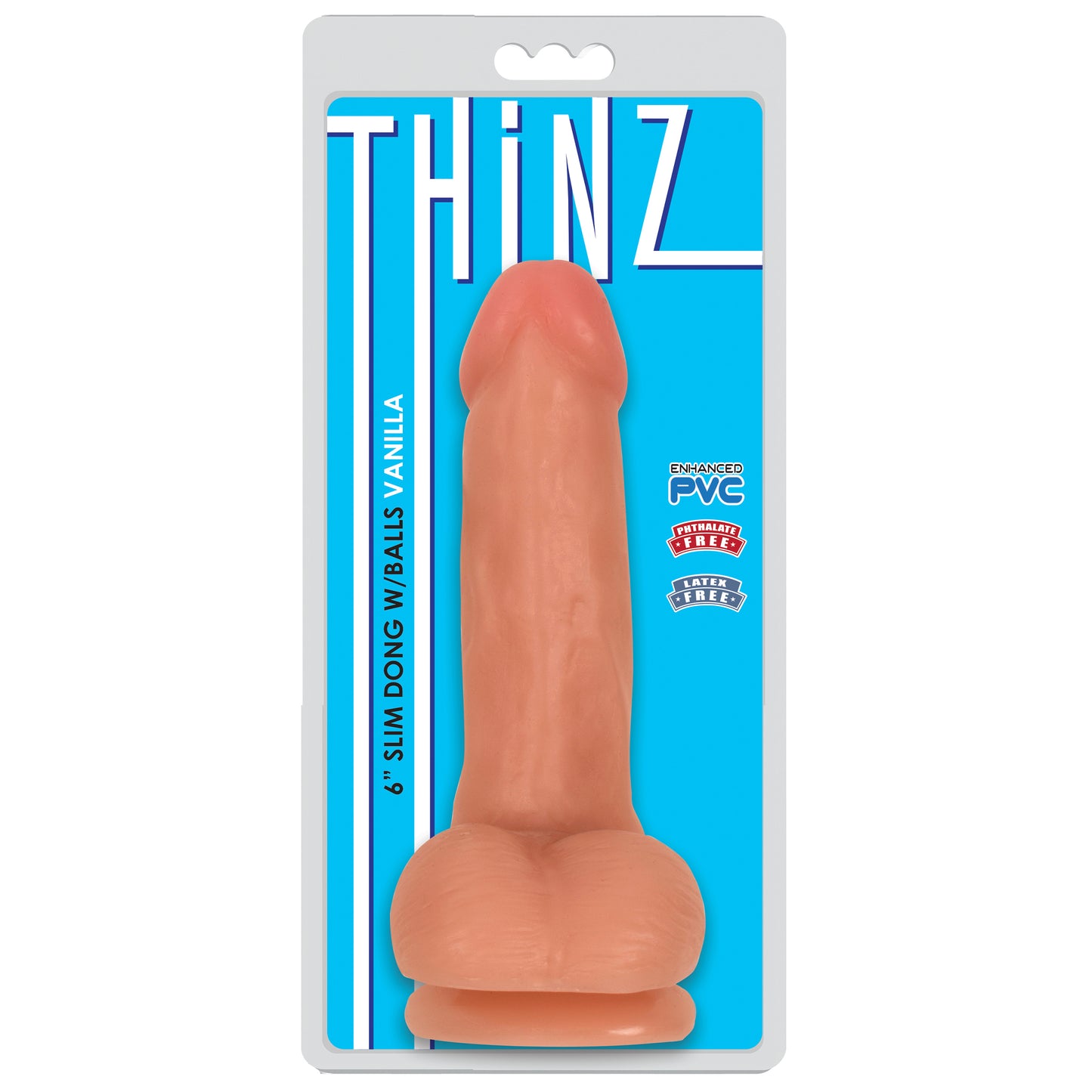 6 Inch Slim Dildo With Balls