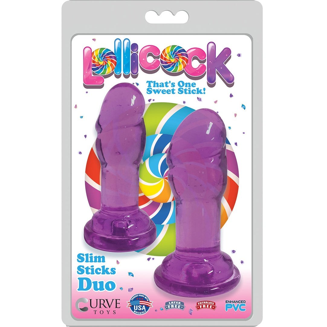 Lollicock Slim Stick Duo Suction Cup Dildos