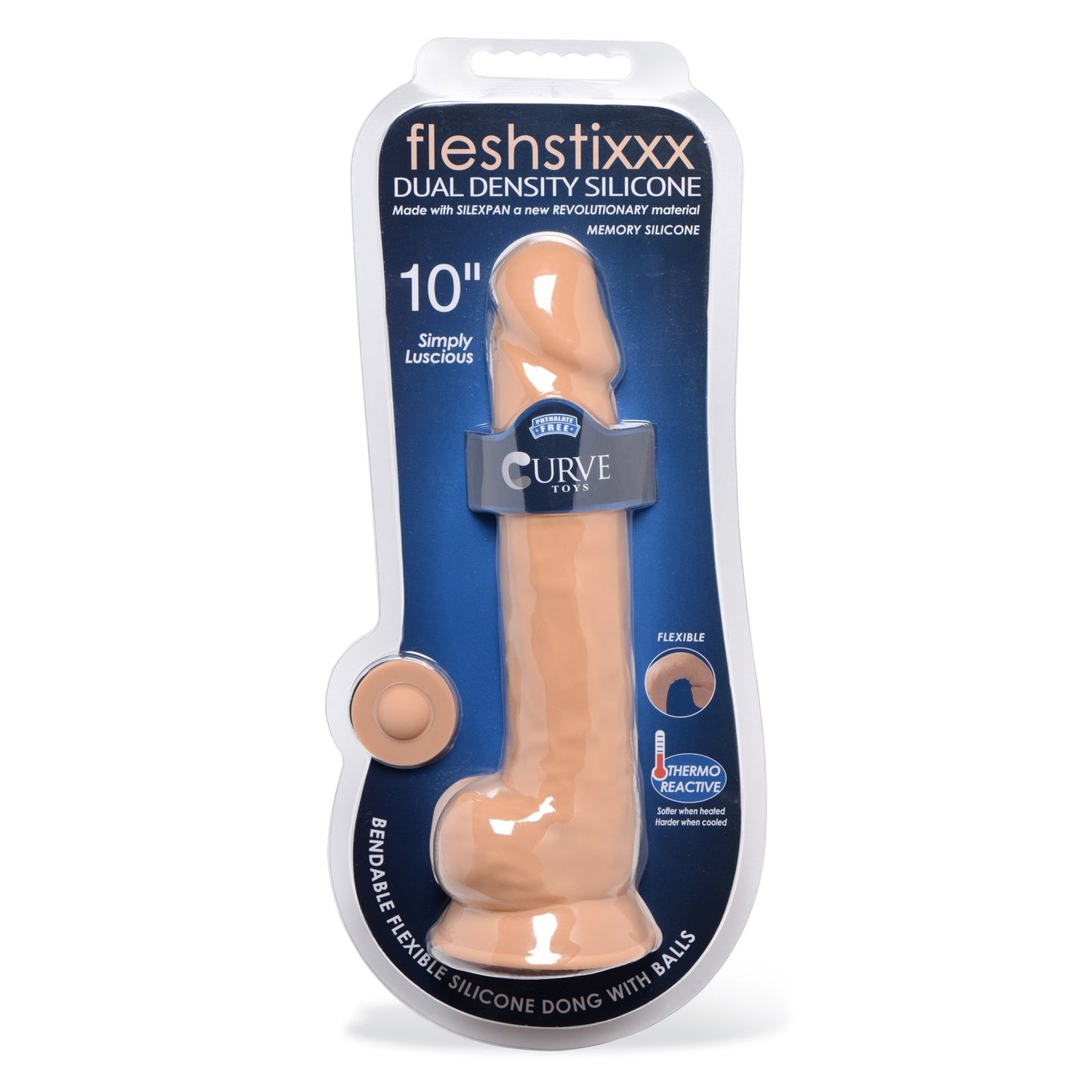 Silexpan Medium Hypoallergenic Silicone Dildo With Balls - 10 Inch