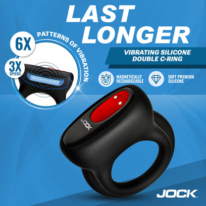 Hard-on Vibrating Silicone Double C-ring