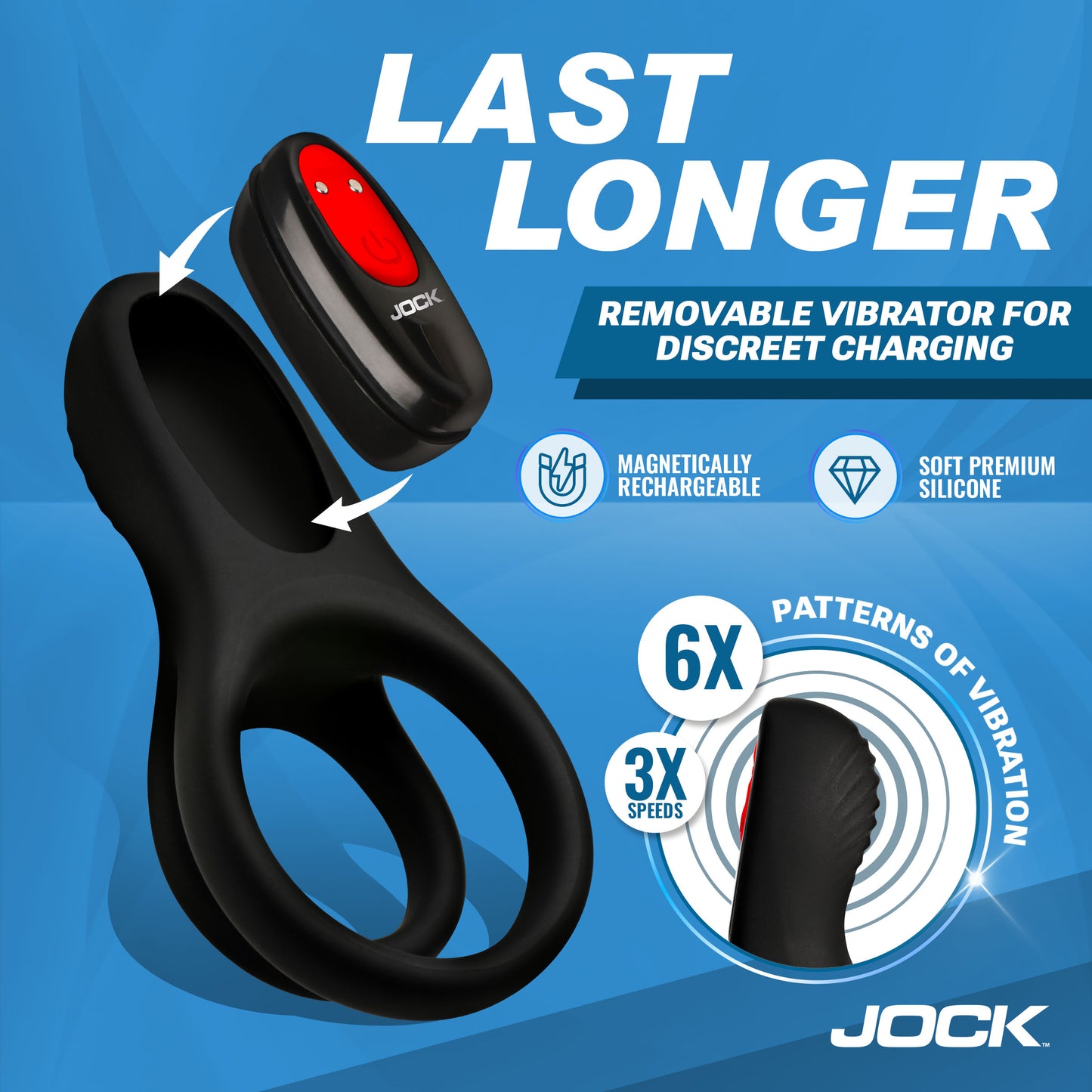 Hard-on Vibrating Silicone C-ring W/ Clit Stim