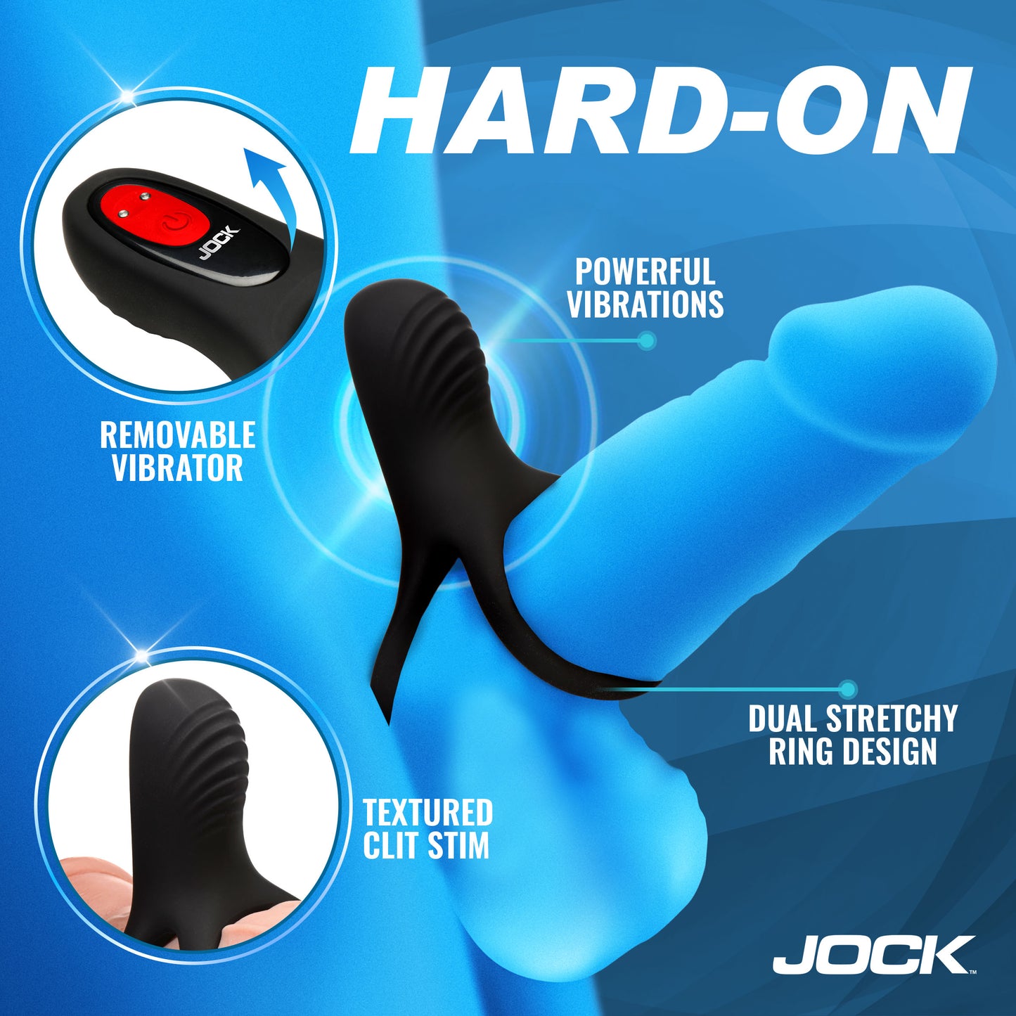 Hard-on Vibrating Silicone C-ring W/ Clit Stim