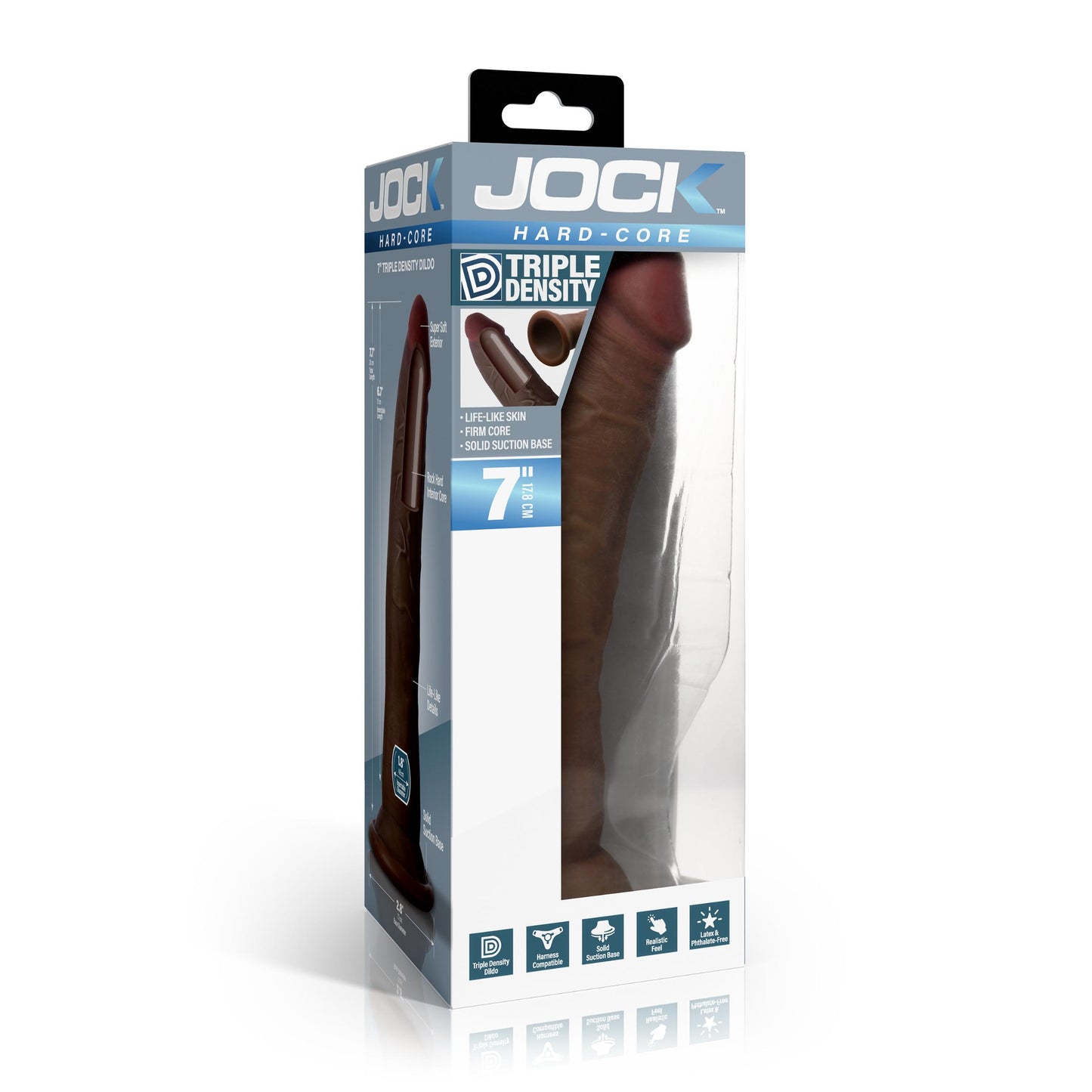Hard-core 7" Triple Density Dildo - Dark