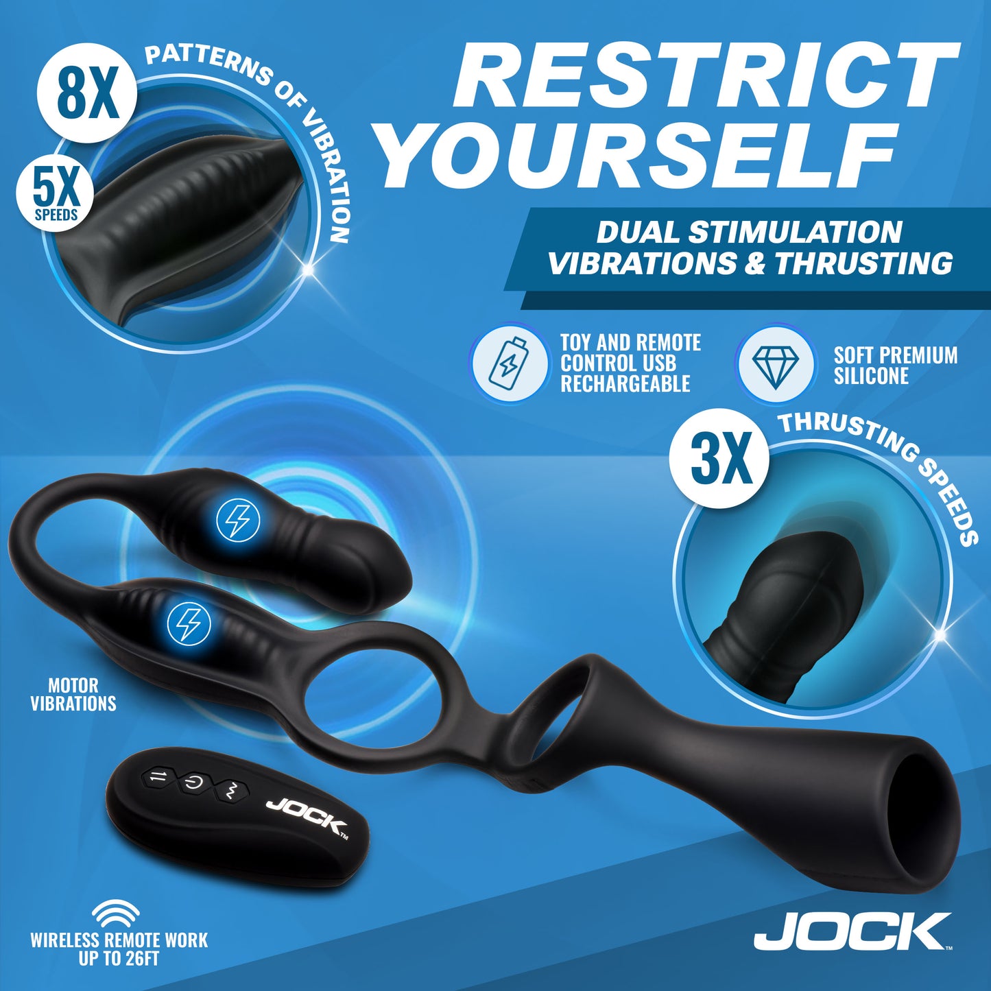 Hype Max Thrusting & Vibrating Anal Plug W/c-ring