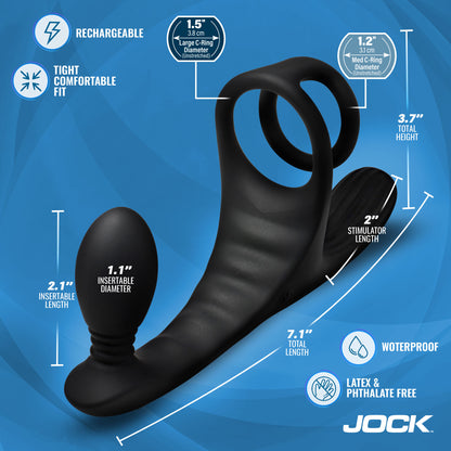 Triple Rush Vibrating C-ring & Anal Plug W/ Remote