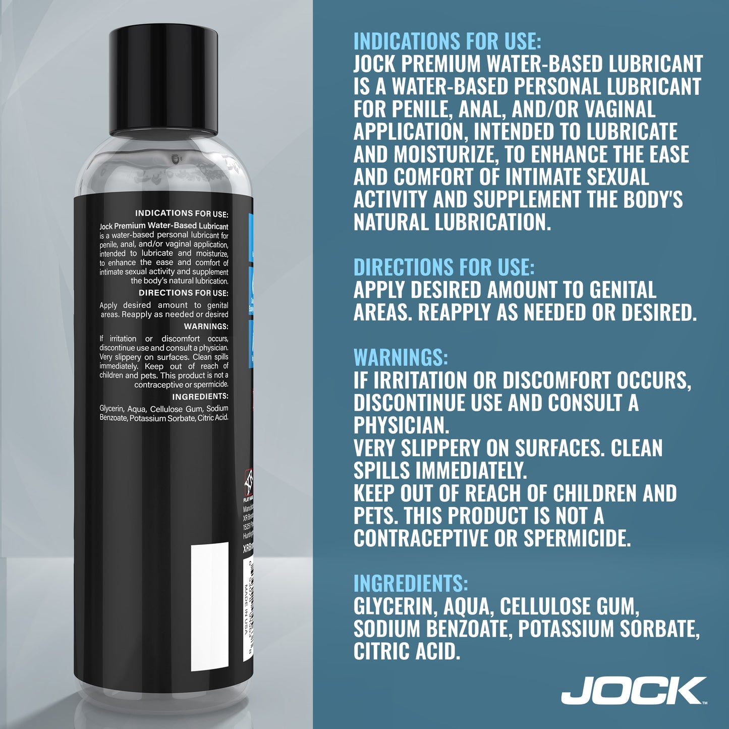 Jock Premium Water Based Lubricant 8oz