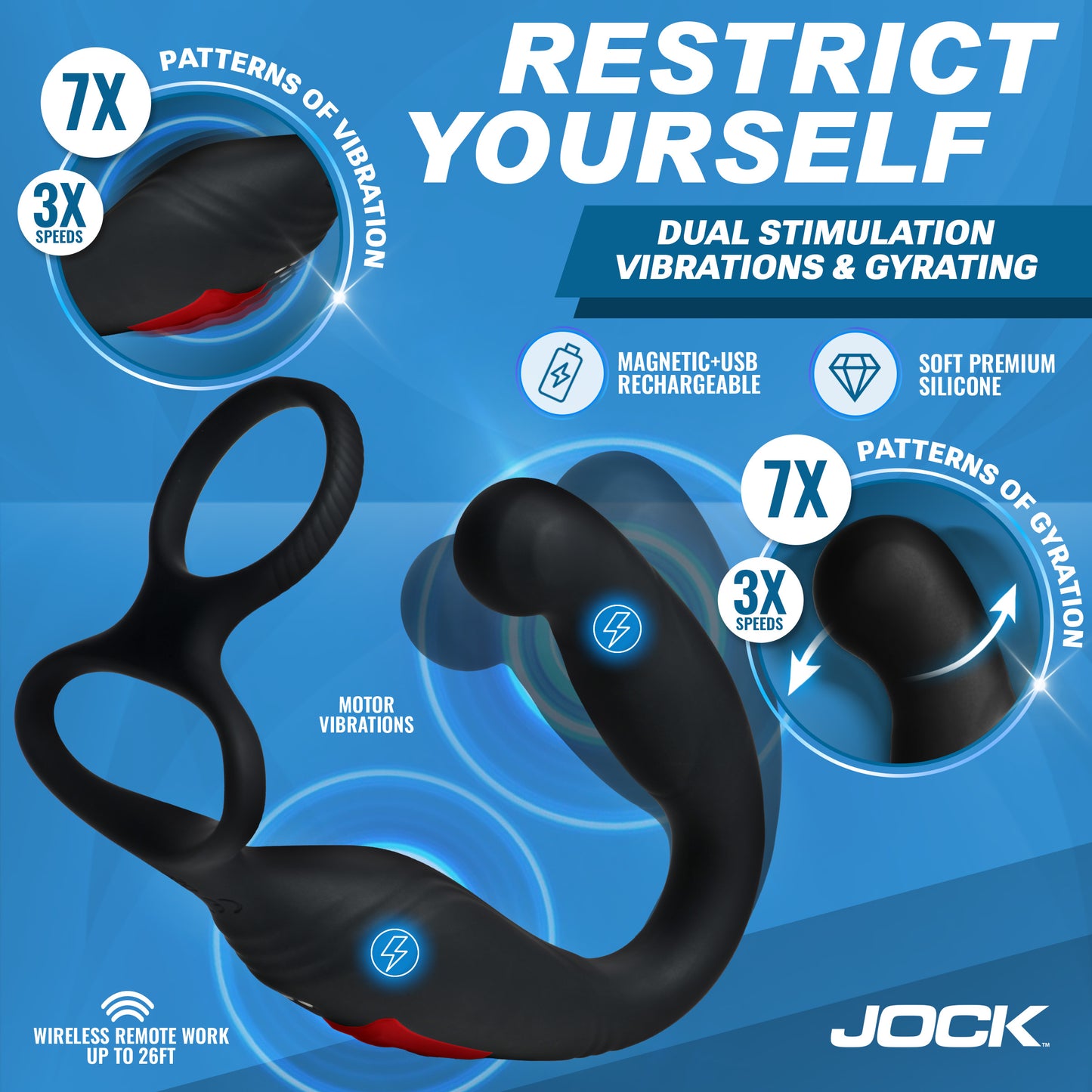 Axis Gyrating Prostate Vibrator With C-ring
