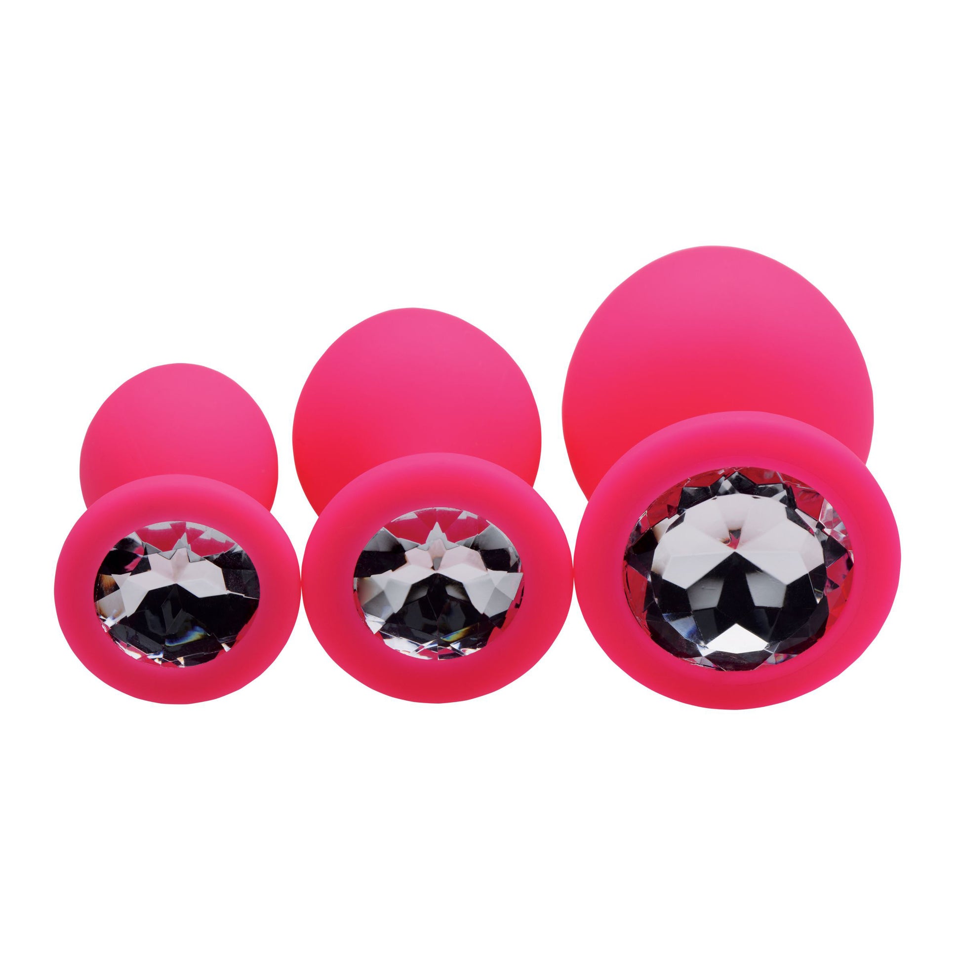 Pink Pleasure 3 Piece Silicone Anal Plugs With Gems MS - My Secret Sex Toy Delivery Pink Pleasure 3 Piece Silicone Anal Plugs With Gems MS - My Secret Sex Toy Delivery