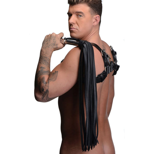 Leather Flogger With Stainless Steel Handle