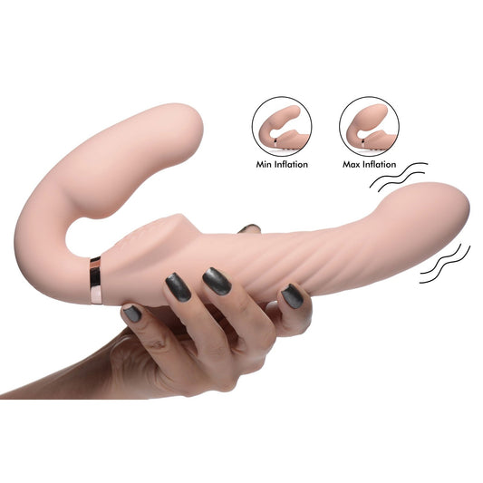 Ergo-fit Twist Inflatable Vibrating Silicone Strapless Strap-on