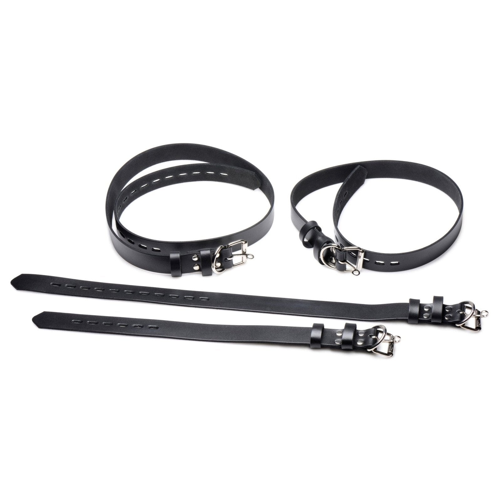 4 Pack Leather Locking Bondage Straps