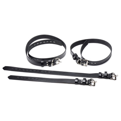 4 Pack Leather Locking Bondage Straps