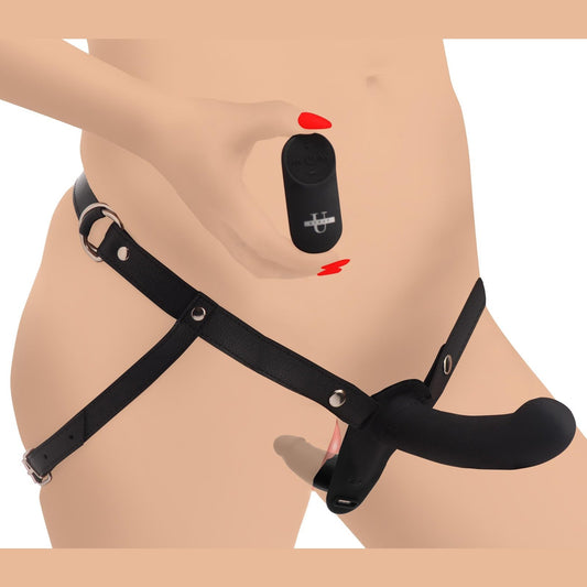 28x Double Diva 1.5 Inch Double Dildo With Harness And Remote Control -